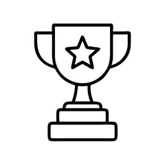 Trophy icon vector illustration of award winning cup with star for champion achievement design