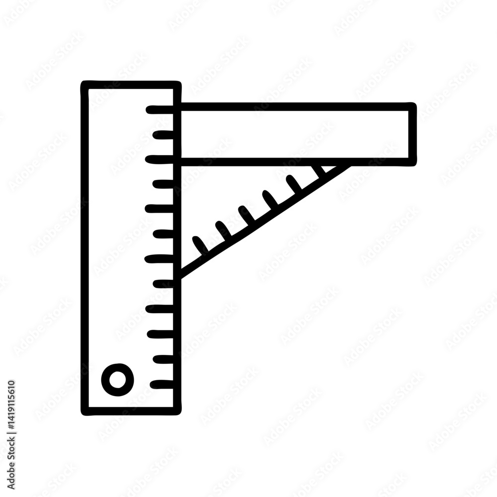 Aufkleber try square tool vector illustration for woodworking and metalworking precision measurement and layou