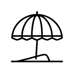 Beach umbrella vector icon summer vacation symbol sun protection parasol seaside shelter design element