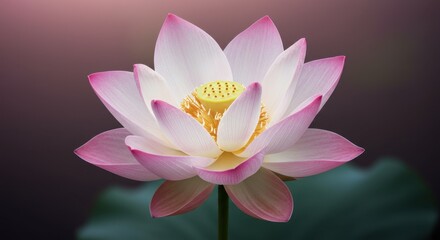 Pink and White Lotus Flower Blossom Close Up