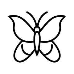 Butterfly outline drawing vector illustration, insect line art design for coloring page and print