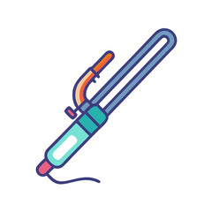 Colorful Curling Iron Vector Illustration on Black Background