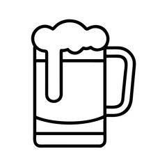 Vector graphic of a beer mug with foam for brewery pub or bar promotional material design needs