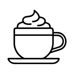 Cup of coffee with whipped cream vector illustration for cafe menu and coffee shop design element