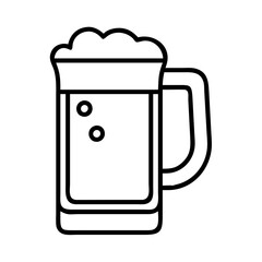 Vector illustration of a beer mug with foam for brewery pub or bar logo design and branding