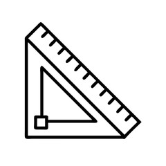 Explore the right triangle ruler icon for geometry math and drafting tool illustration design