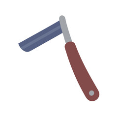 Vintage Straight Razor Illustration for Shaving on Black