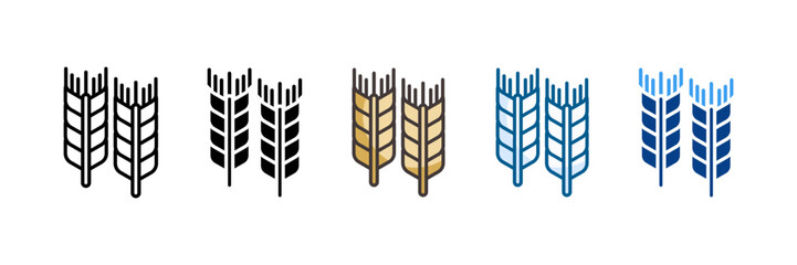 Wheat Icon Set Multiple Style Collection