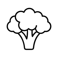 Broccoli vegetable outline icon for food design healthy eating and vegetarian diet concept vector illustration