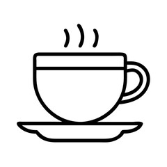 Vector graphic of coffee cup with steam for cafe menu design and morning beverage illustration