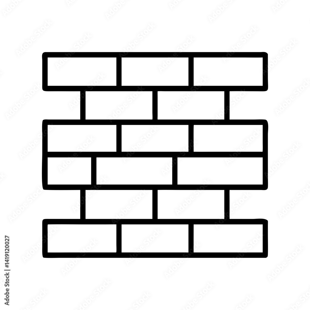 Poster brick wall illustration vector icon construction architecture building material element design graph