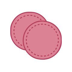 Pink circular cosmetic pads on a black background