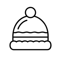 Winter hat beanie vector icon illustration for cold weather fashion apparel design template