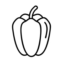 Vector outline drawing of a bell pepper for coloring book pages and educational materials use