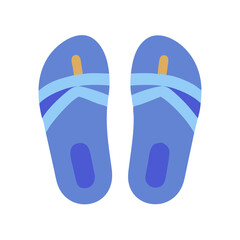 Blue flip-flops vector illustration on black background, minimalist design