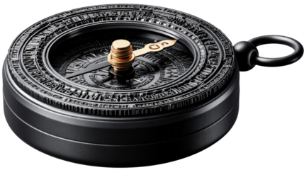 Navigational Compass: A meticulously crafted antique compass, exuding a sense of exploration, direction, and the allure of travel. The golden needle delicately points the way, inviting a journey.