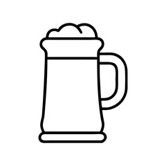 Vector graphic of a beer mug with foam perfect for oktoberfest celebration and pub designs