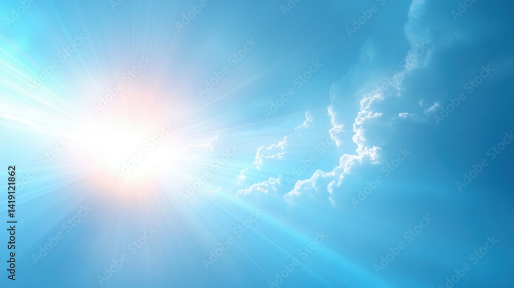 Poster abstract fast moving light stripes with glowing sunlight flare motion blur futuristic technology acc