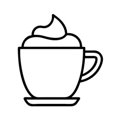 Isolated coffee cup with whipped cream vector illustration for cafe menu and design elements