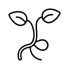 Seedling sprout vector icon illustration, plant growth, eco agriculture, organic farming, gardening, nature, spring, leaf