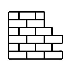Brick wall construction icon vector illustration for building and architecture design project