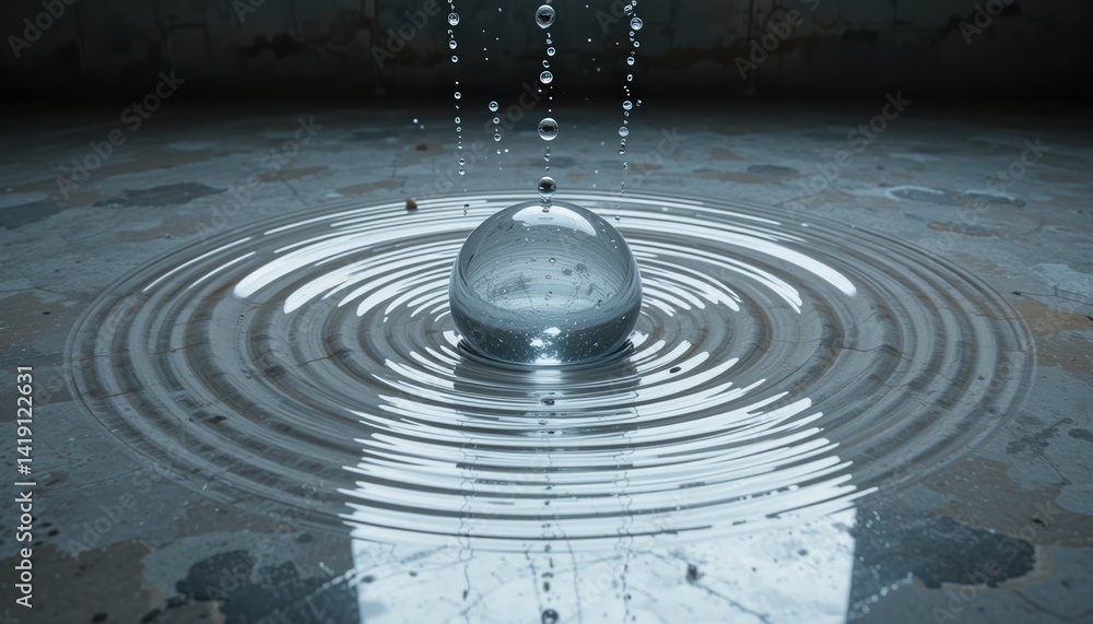 Aufkleber water drop splashing on surface creative photography indoor setting abstract concept close-up view f