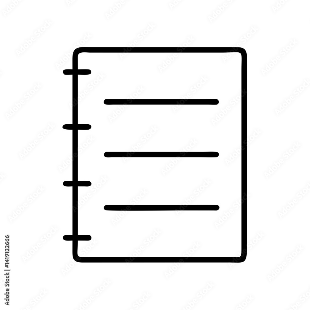 Aufkleber vector illustration of a simple notebook icon for notes and writing materials design needs