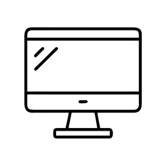 Computer monitor screen display vector icon for desktop pc and workstation design element use 90