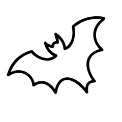 Halloween bat outline vector illustration for spooky season decoration and crafting projects