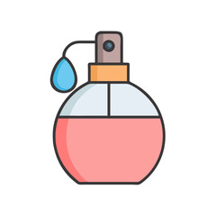 Elegant perfume bottle icon with a dropper and liquid