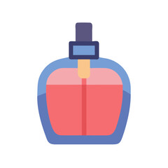 Elegant perfume bottle icon with pink liquid fragrance