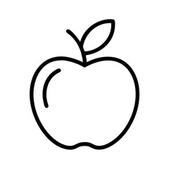 Apple outline vector drawing fruit illustration healthy food icon simple line art design graphic element