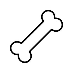 Bone outline vector drawing for dogs and pets food treat icon simple graphic design template