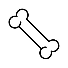Vector graphic of a dog bone outline drawing for pet food and animal treat design projects icon