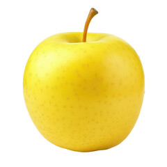 Bright yellow apple isolated on Transparent background, showcasing its smooth texture and vibrant color, yellow apple isolated on PNG background