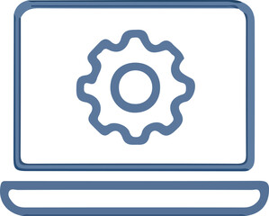 Laptop with Gear Icon, System Settings, Technology, Software Configuration, Digital Tools