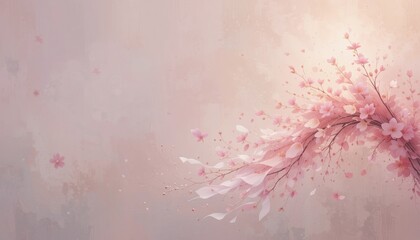 Obraz premium Delicate cherry blossom branches in soft pastel background floral art serene environment abstract viewpoint nature concept