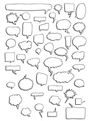 Talk bubble sketch vector illustration