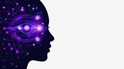 Abstract portrait with mystical eye design, spiritual concept, creative artwork