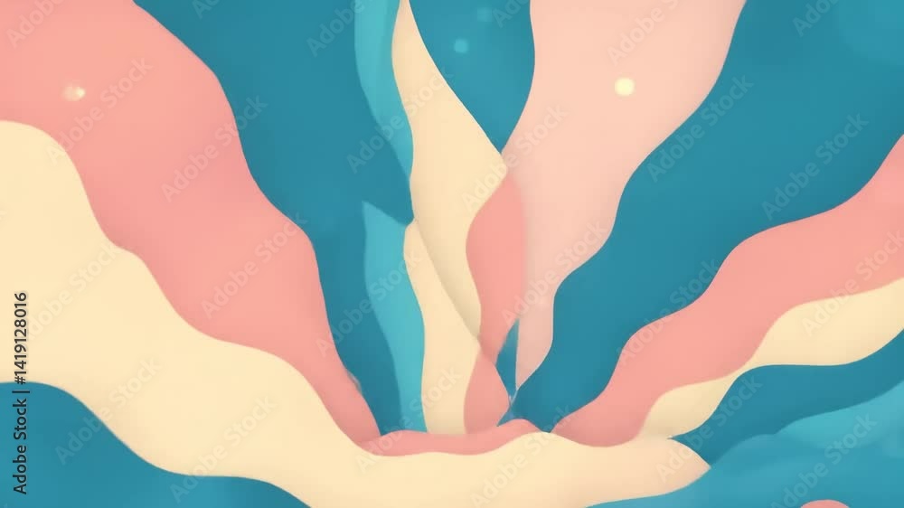 Poster abstract art featuring fluid shapes and soft pastel colors in an artistic representation of movement