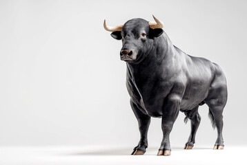 black bull stands with his head held high