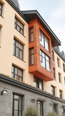 Fototapeta premium Modern Building Exterior Sustainable Design Architectural Detail Glass Facade Luxury A