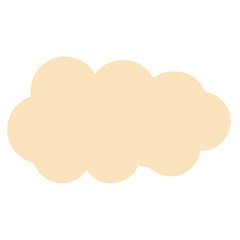 Cute beige cloud-shaped frame with soft outlines. Great for speech bubbles, planner stickers, notes, or decorative labels in minimalist, educational, or kawaii-style graphic projects.