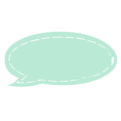 Pastel mint green speech bubble with stitched outline. Ideal for chat icons, planner elements, stickers, or social media designs. Clean, cute, and perfect for creative use.
