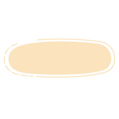 Simple beige oval shape element with soft rounded edges. Ideal for minimalist design projects, labels, note backgrounds, tags, or digital planners in pastel themes.