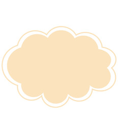 Cute beige cloud-shaped frame with soft outlines. Great for speech bubbles, planner stickers, notes, or decorative labels in minimalist, educational, or kawaii-style graphic projects.