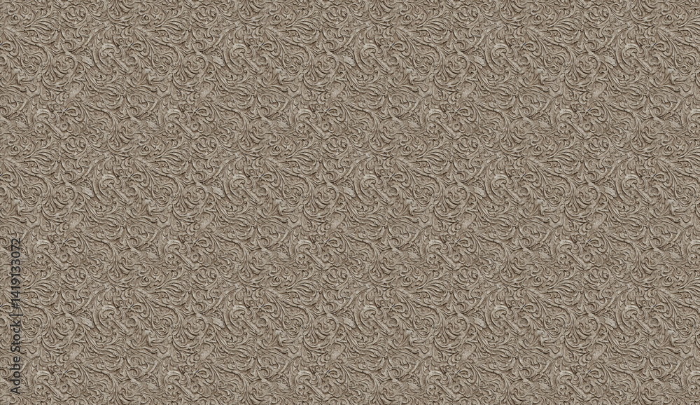 Fototapete seamless floral damask pattern creating a textured background, perfect for design projects