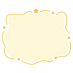 Ornate yellow vintage label frame with stitched border. Perfect for product packaging, invitations, certificates, or decorative designs. Blank template for stylish text, branding, or creative layout.