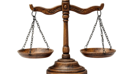 Scales icon symbolizing law and logic, isolated on white background