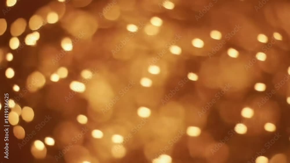 Poster a captivating display of twinkling golden light particles creating a dreamy, ethereal atmosphere in 